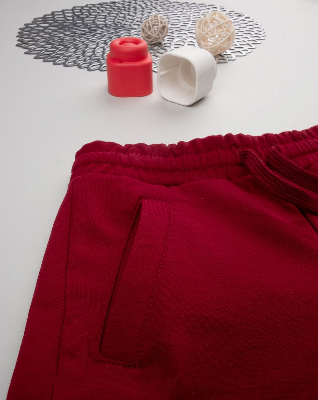 παιδικό παντελόνι φόρμας μπορντώ/λευκό urban vibes για αγόρι - Prénatal