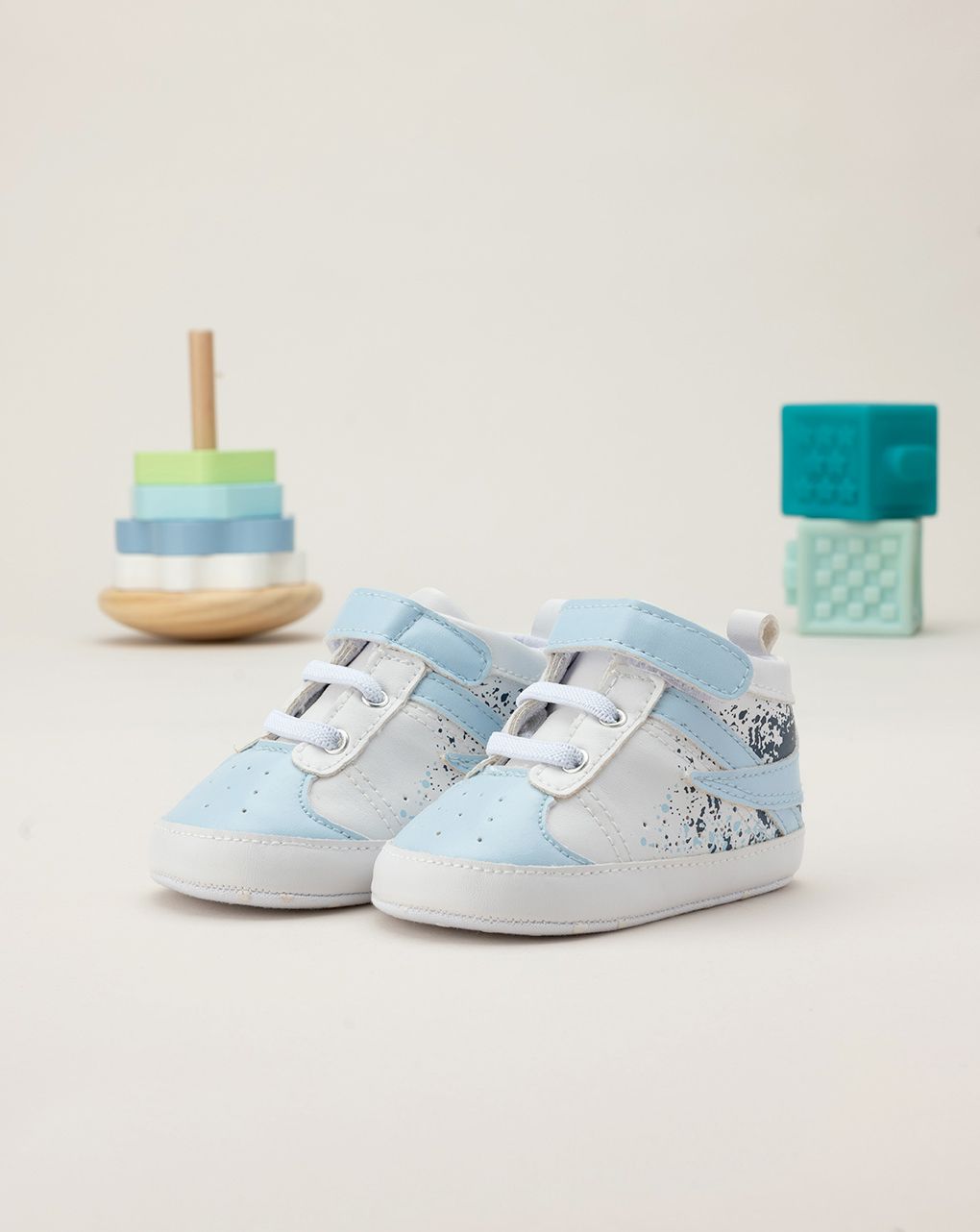 βρεφικά παπούτσια αγκαλιάς sneakers λευκά για αγόρι - Prénatal