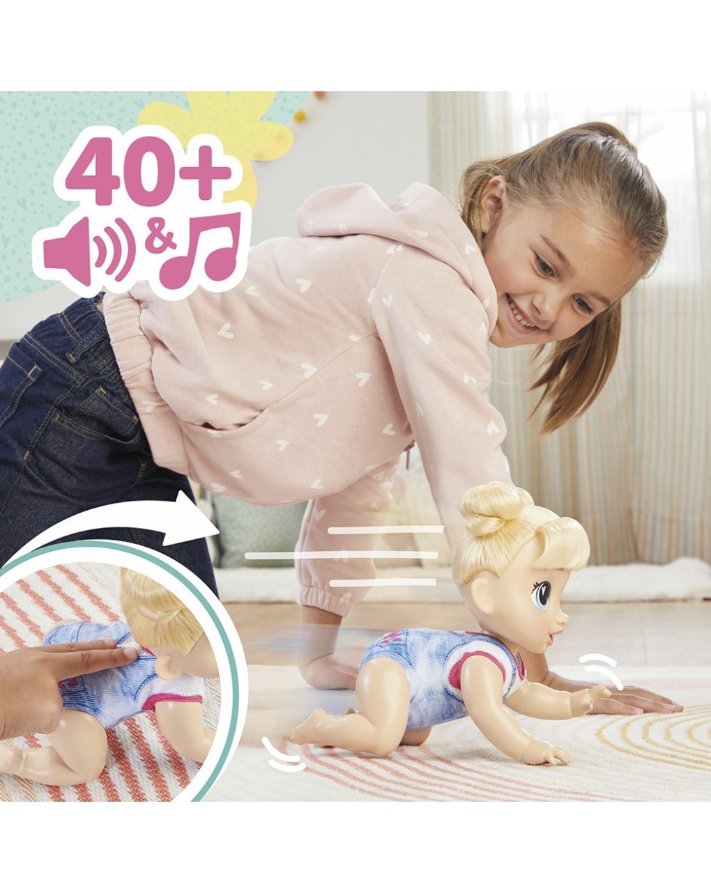 Hasbro baby alive crawl n play harper hugs f9709 - BABY ALIVE