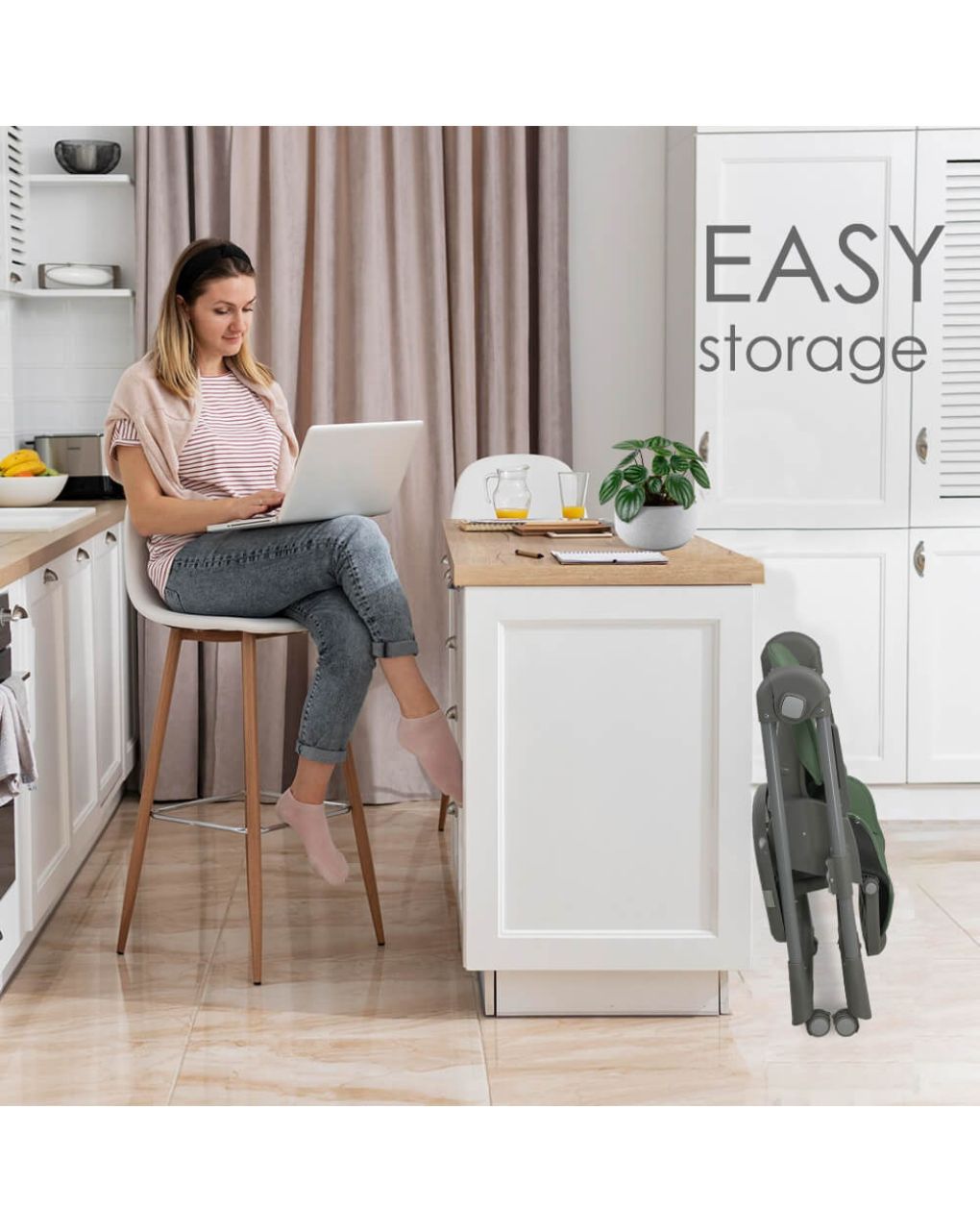 Bebe stars καρέκλα φαγητού milk mint 866-174 - Bebe Stars