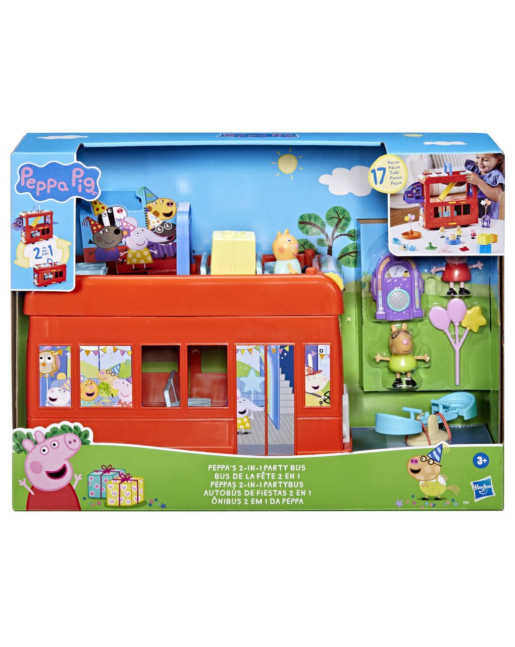 Hasbro peppa pig toys παιχνίδια 2 σε 1 peppa’s party bus f8881 - Peppa Pig