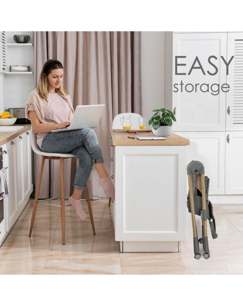 Bebe stars καρέκλα φαγητού milk beige 866-182 - Bebe Stars