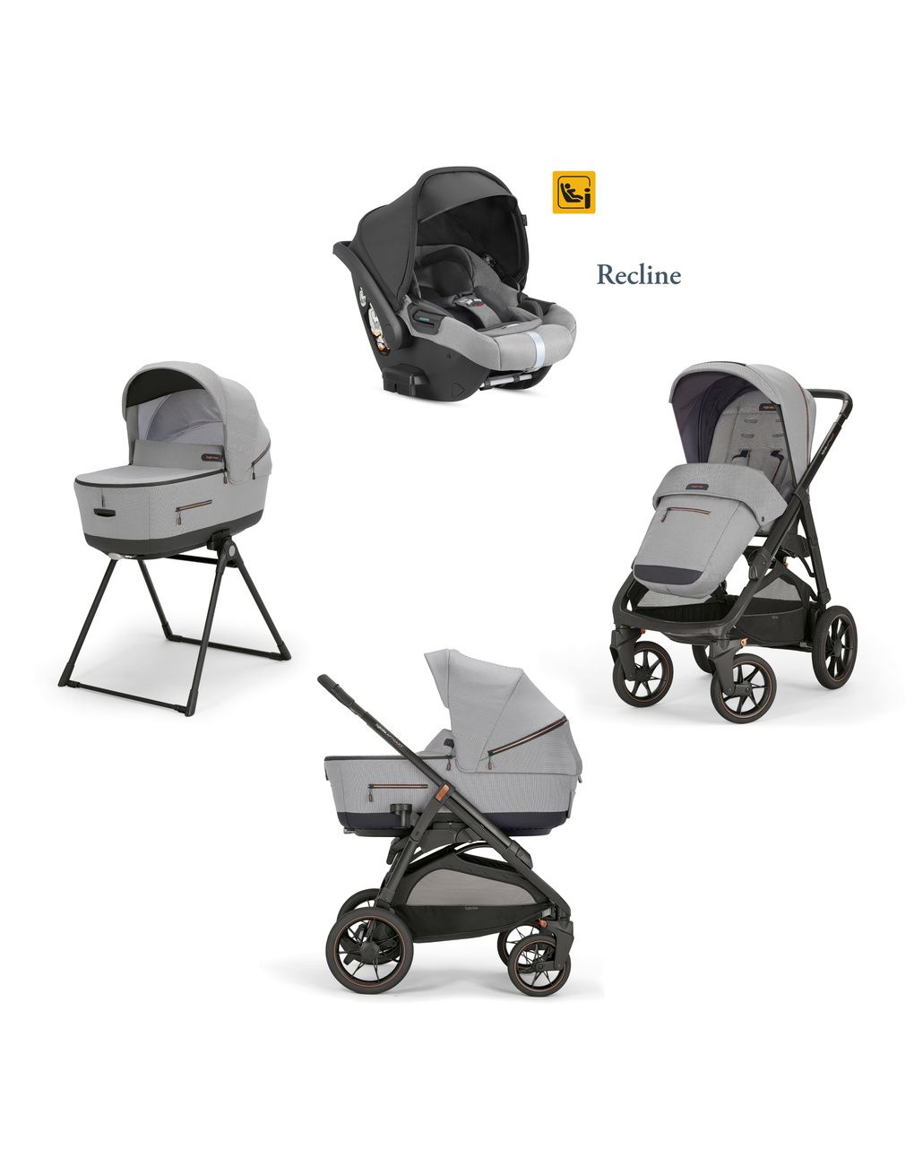 Inglesina σύστημα μεταφοράς 4 σε 1 aptica xt system quattro με κάθισμα darwin recline horizon grey
