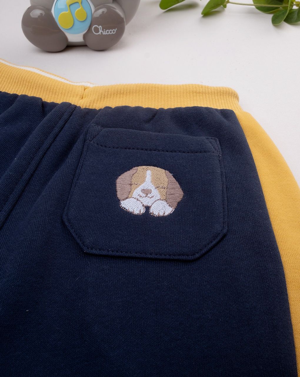 βρεφικό παντελόνι φούτερ μπλε με σκυλάκι για αγόρι - Prénatal