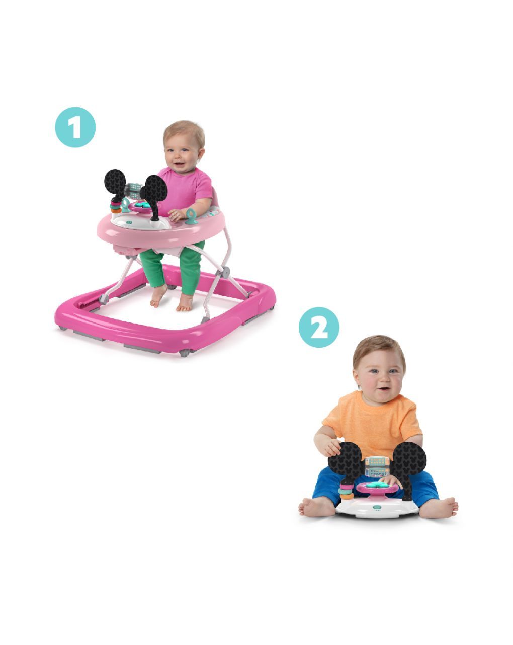 Bright starts στράτα minnie mouse tiny trek walker original bestie 2-in-1 - Bright Starts