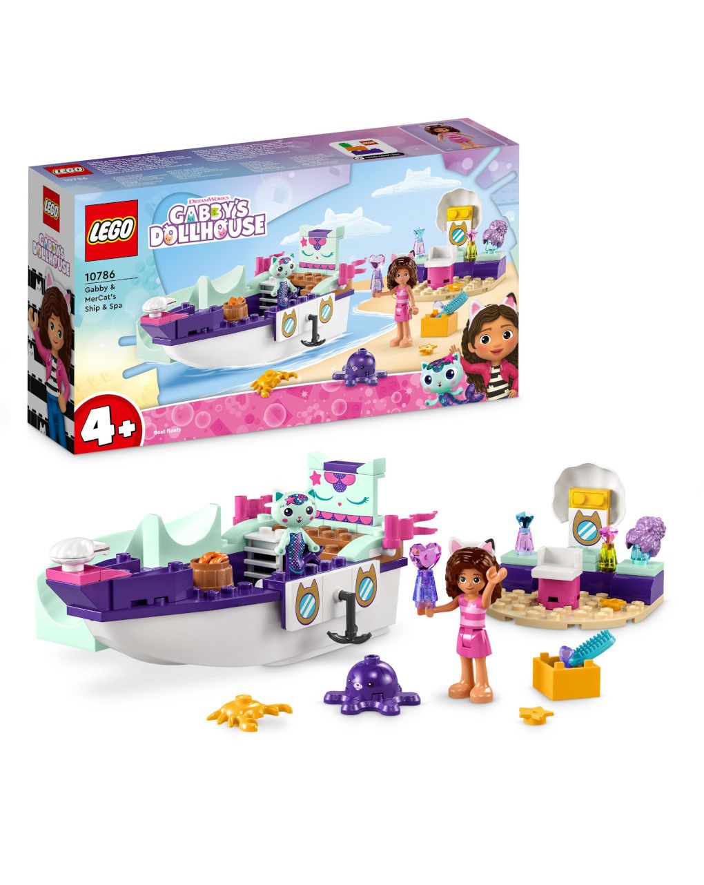 Lego gabby's dollhouse gabby & mercat's ship & spa 10786 - Lego