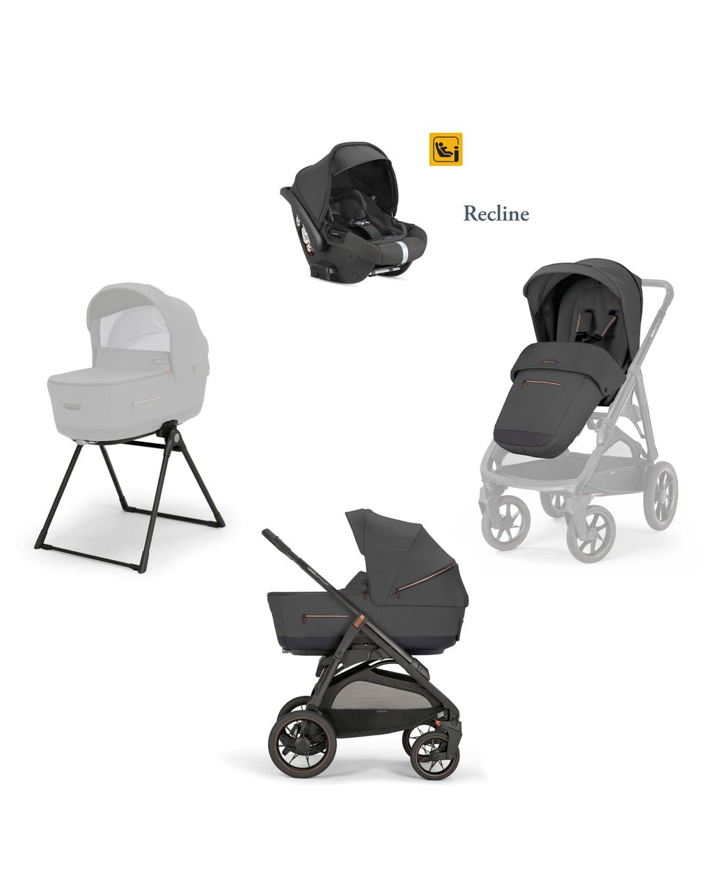 Inglesina σύστημα μεταφοράς aptica xt system quattro με κάθισμα darwin magnet grey/total black - Inglesina