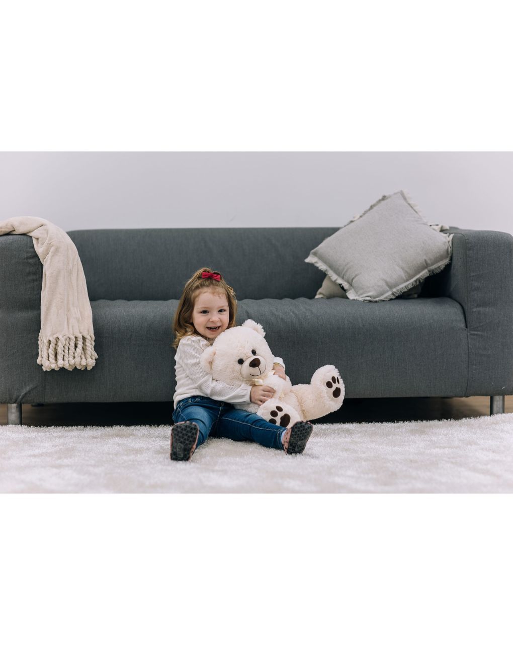 Freeon λούτρινο αρκουδάκι 38εκ white 84874 - Freeon