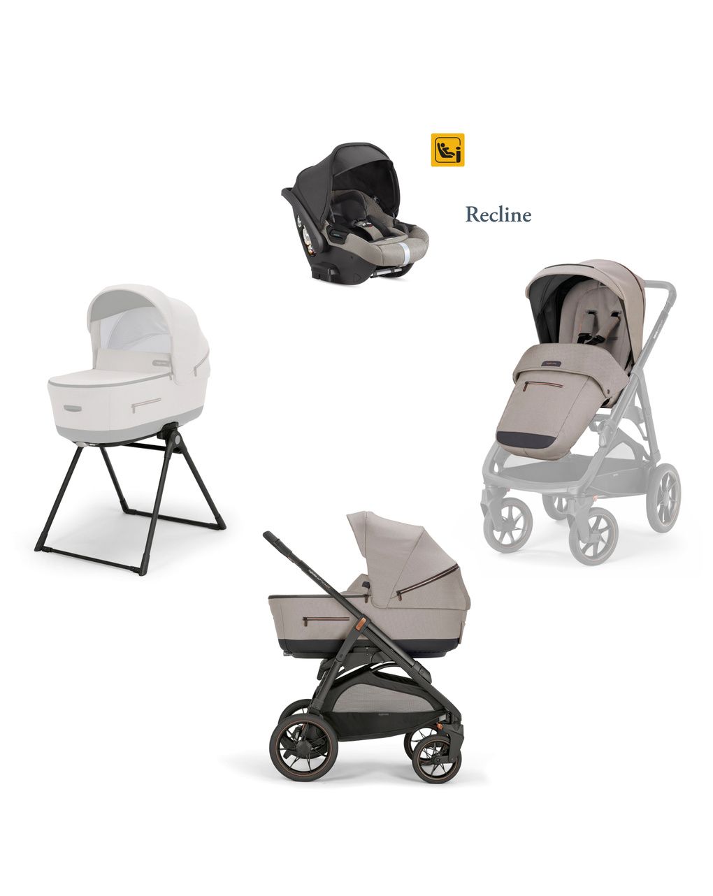 Inglesina σύστημα μεταφοράς aptica xt system quattro με κάθισμα darwin tundra beige/total black - Inglesina