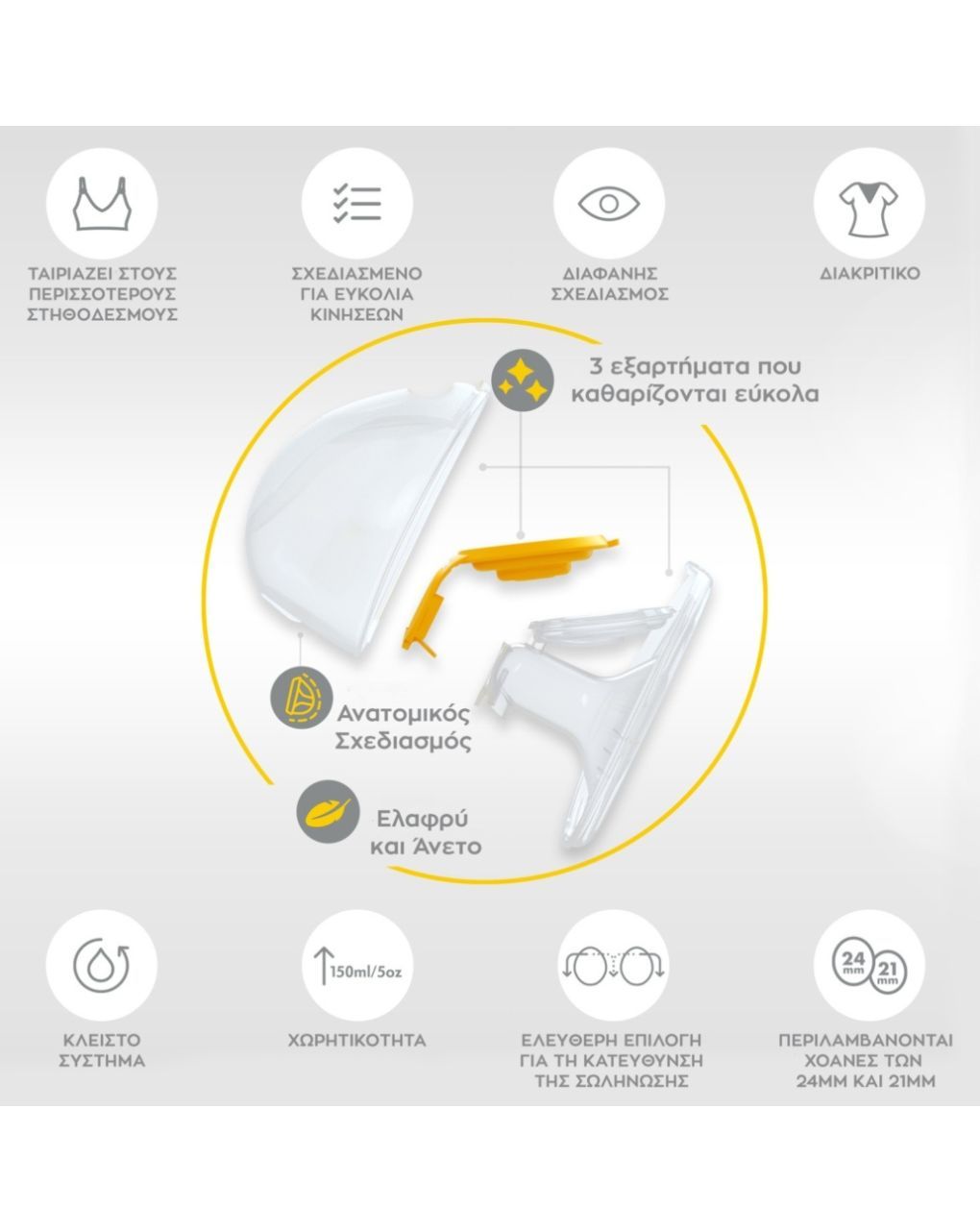 Medela hands free cups σετ συλλογής μητρικού γάλακτος για το swing maxi™ - Medela