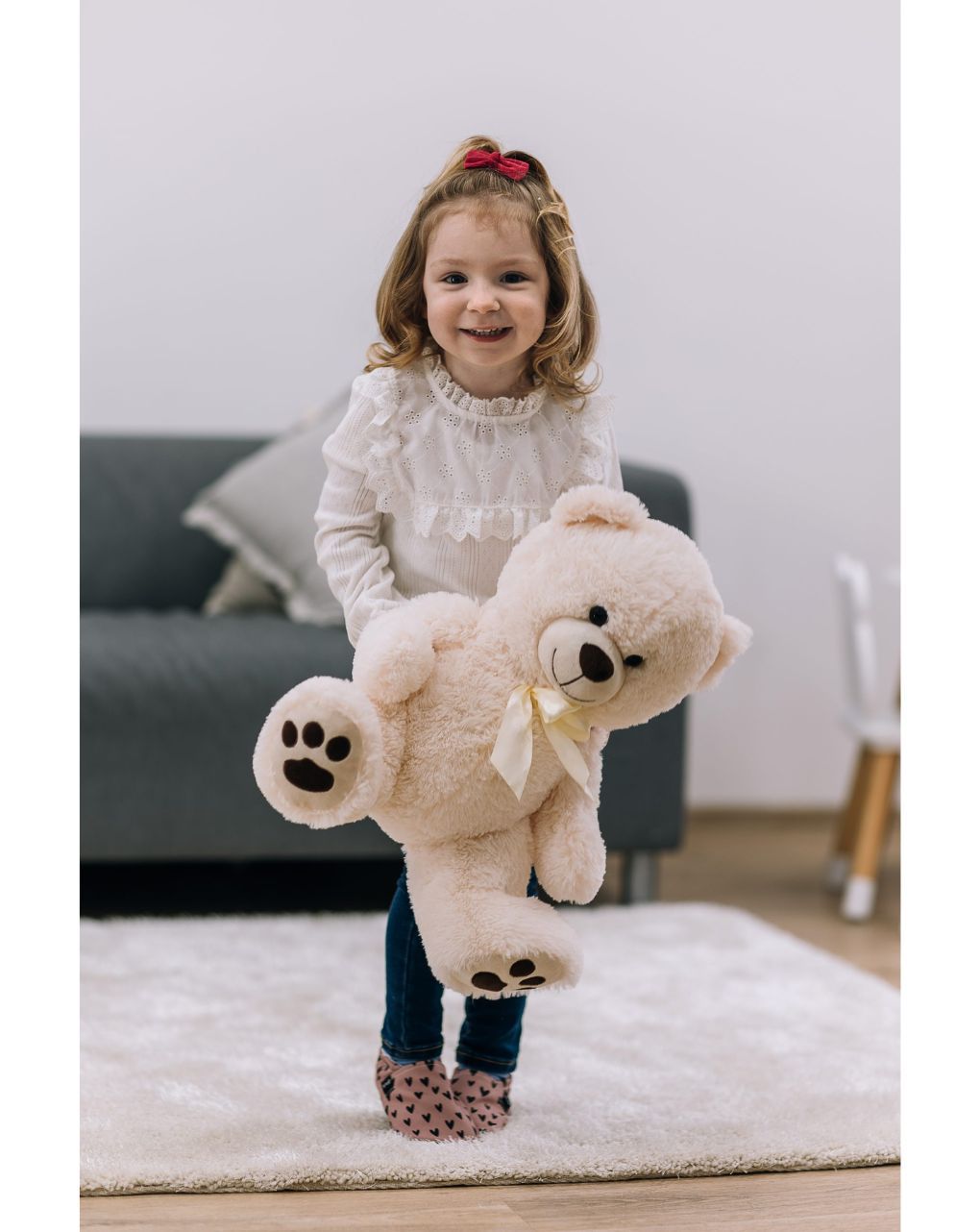 Freeon λούτρινο αρκουδάκι 38εκ white 84874 - Freeon
