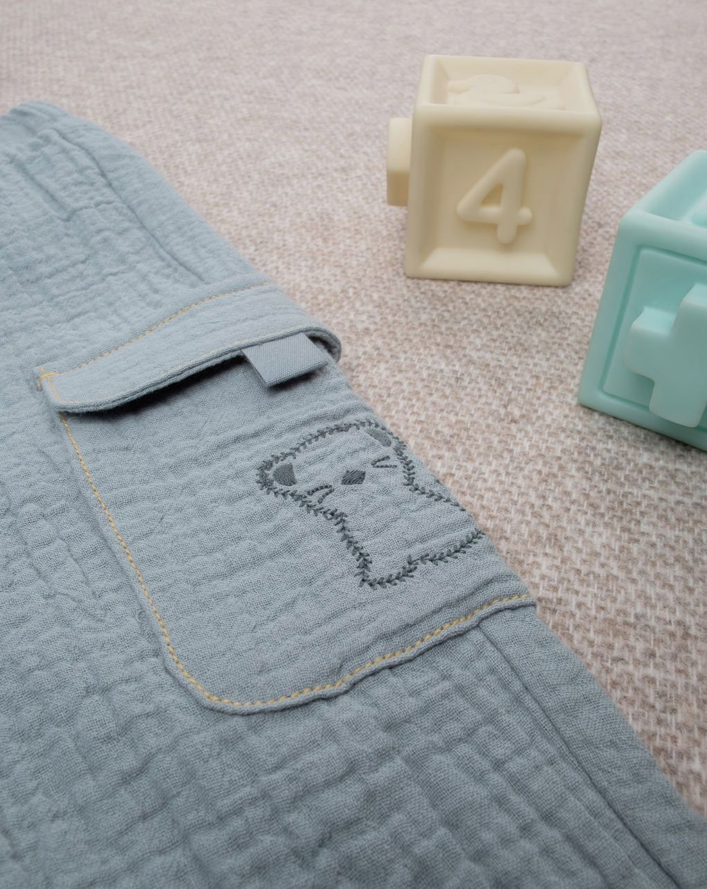 βρεφικό παντελόνι πράσινο μουσελίνα για αγόρι - Prénatal