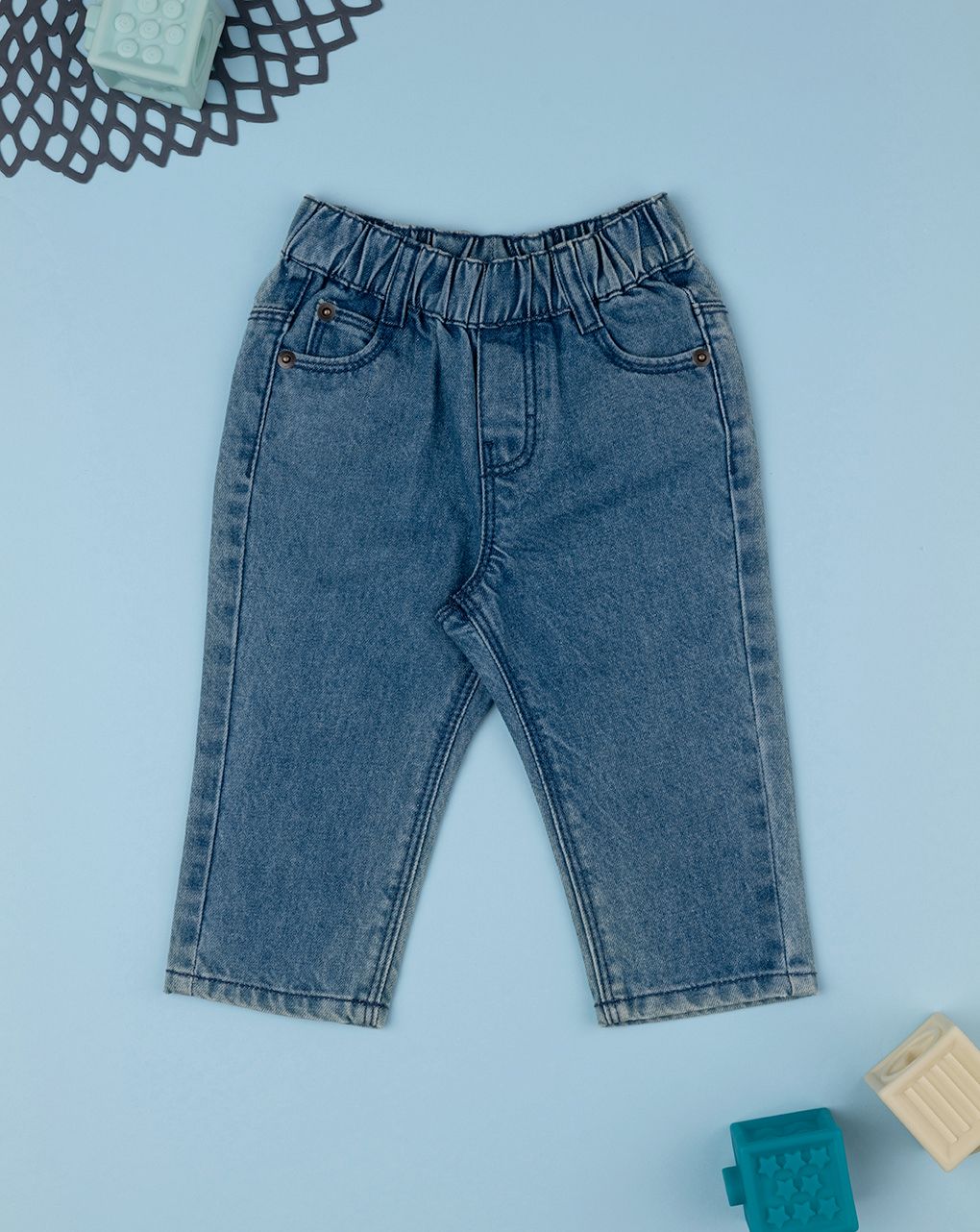 βρεφικό τζιν παντελόνι μπλε για αγόρι - Prénatal