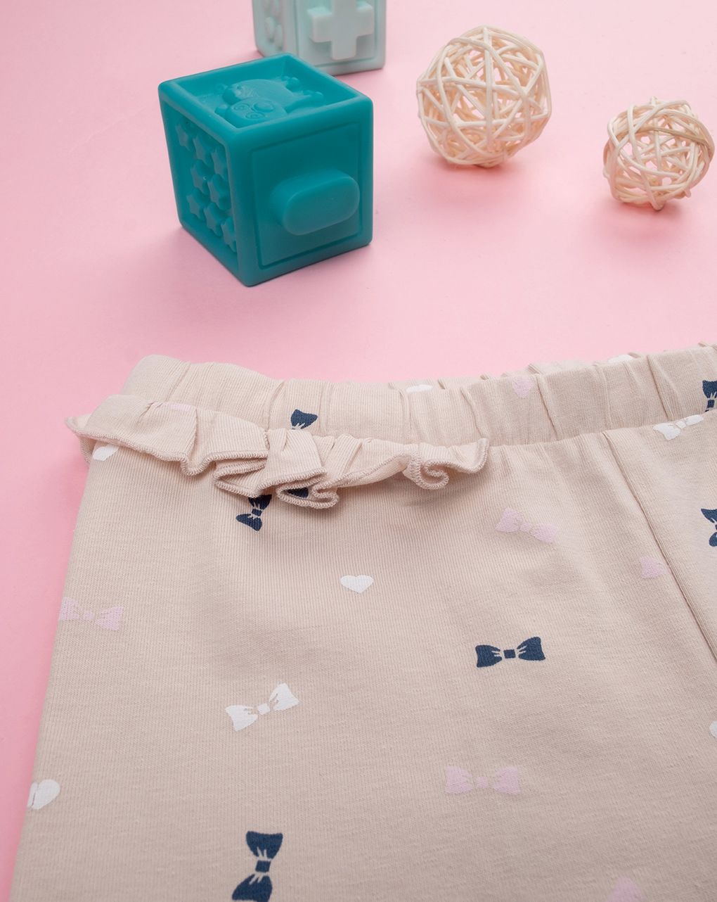 παιδικό κολάν μπεζ με φιογκάκια για κορίτσι - Prénatal