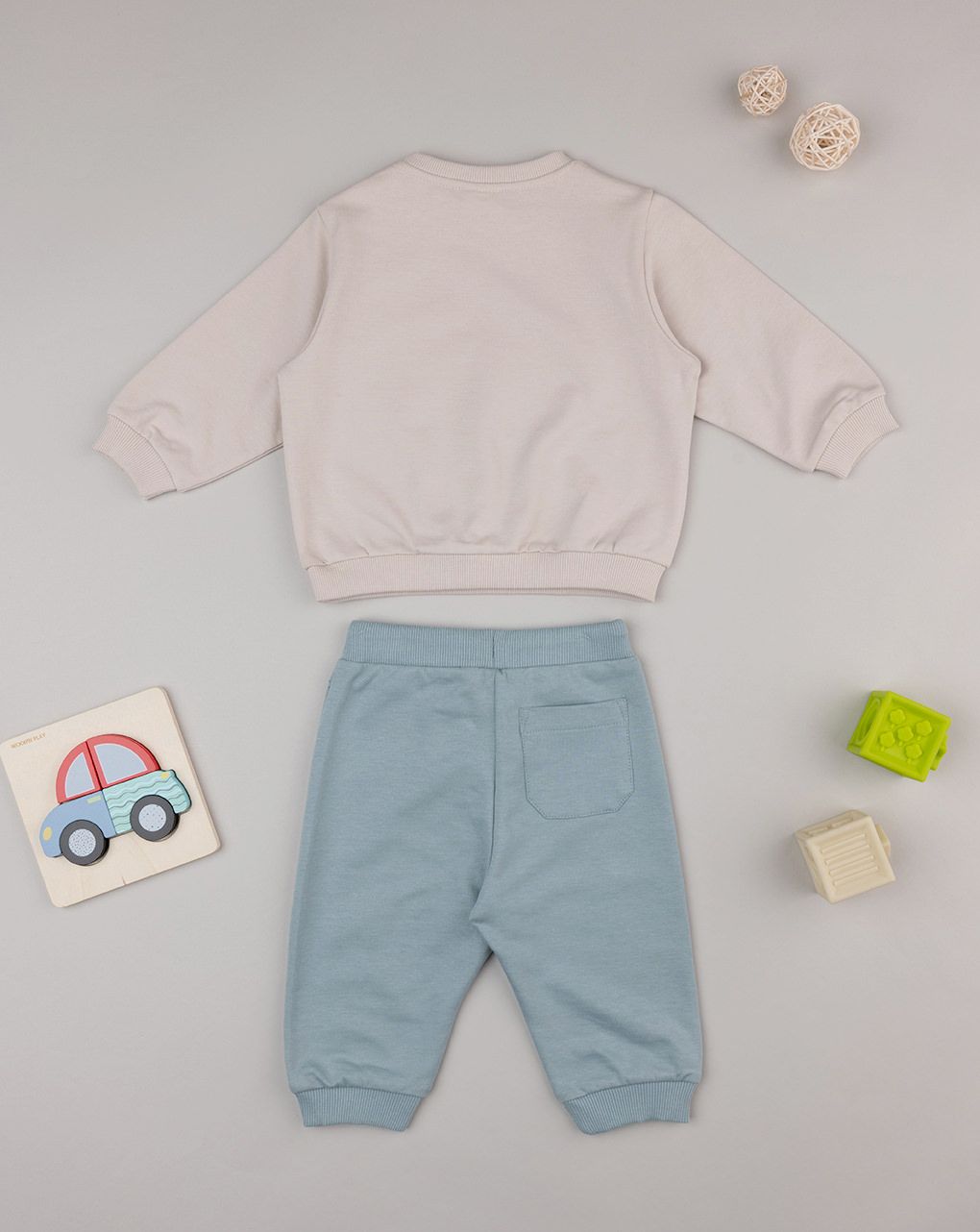 βρεφικό σετ μπλούζα φούτερ και φόρμα work zone για αγόρι - Prénatal
