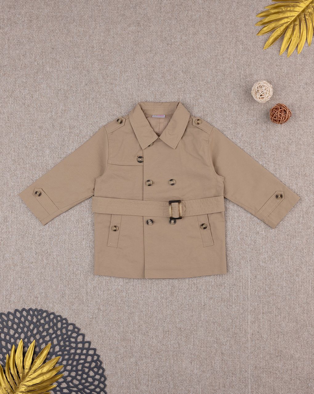 βρεφικό trench coat μπεζ για αγόρι