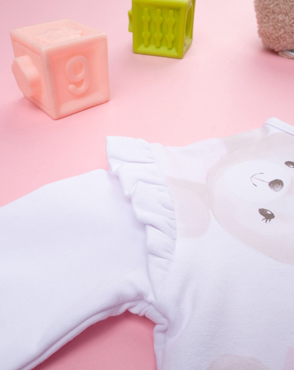 βρεφική μπλούζα λευκή με αρκουδάκια για κορίτσι - Prénatal