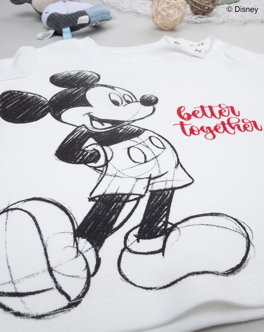 πιτζάμα λευκή/γκρι mickey για αγόρι - Prénatal