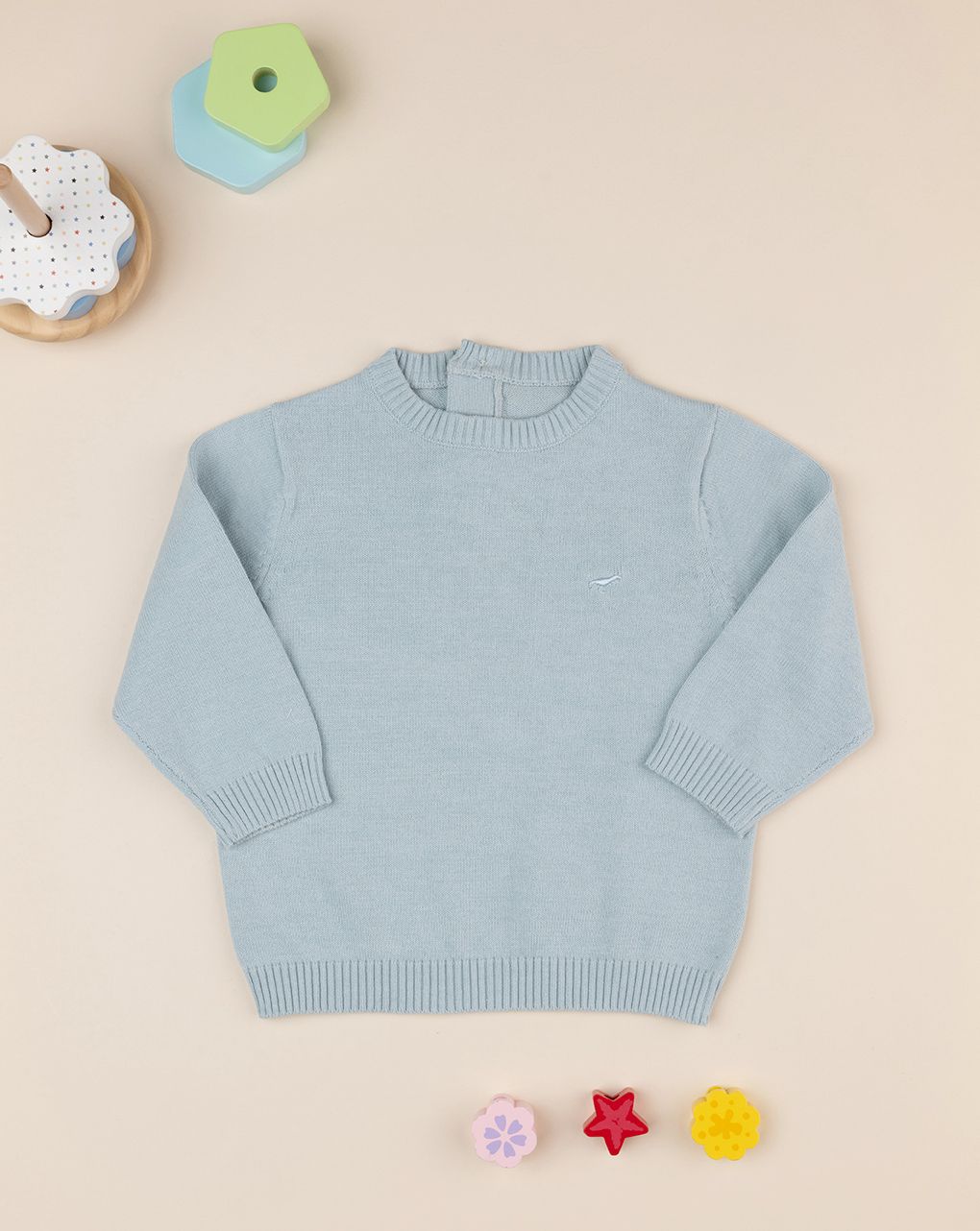 βρεφικό πουλόβερ γαλάζιο dino για αγόρι
