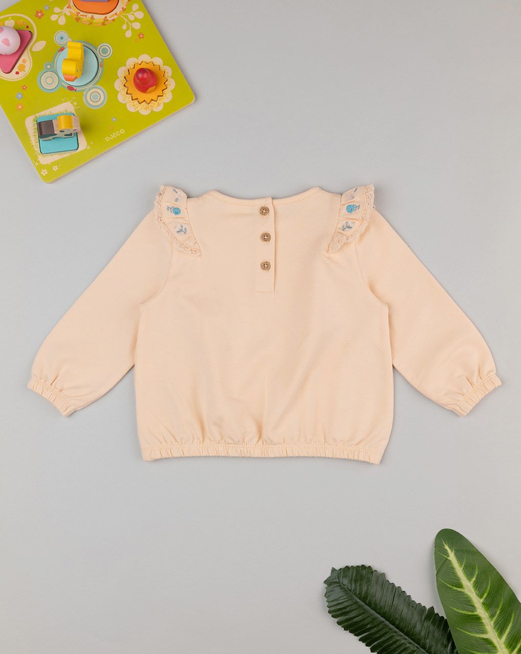 βρεφική μπλούζα σομόν με λουλούδια για κορίτσι - Prénatal
