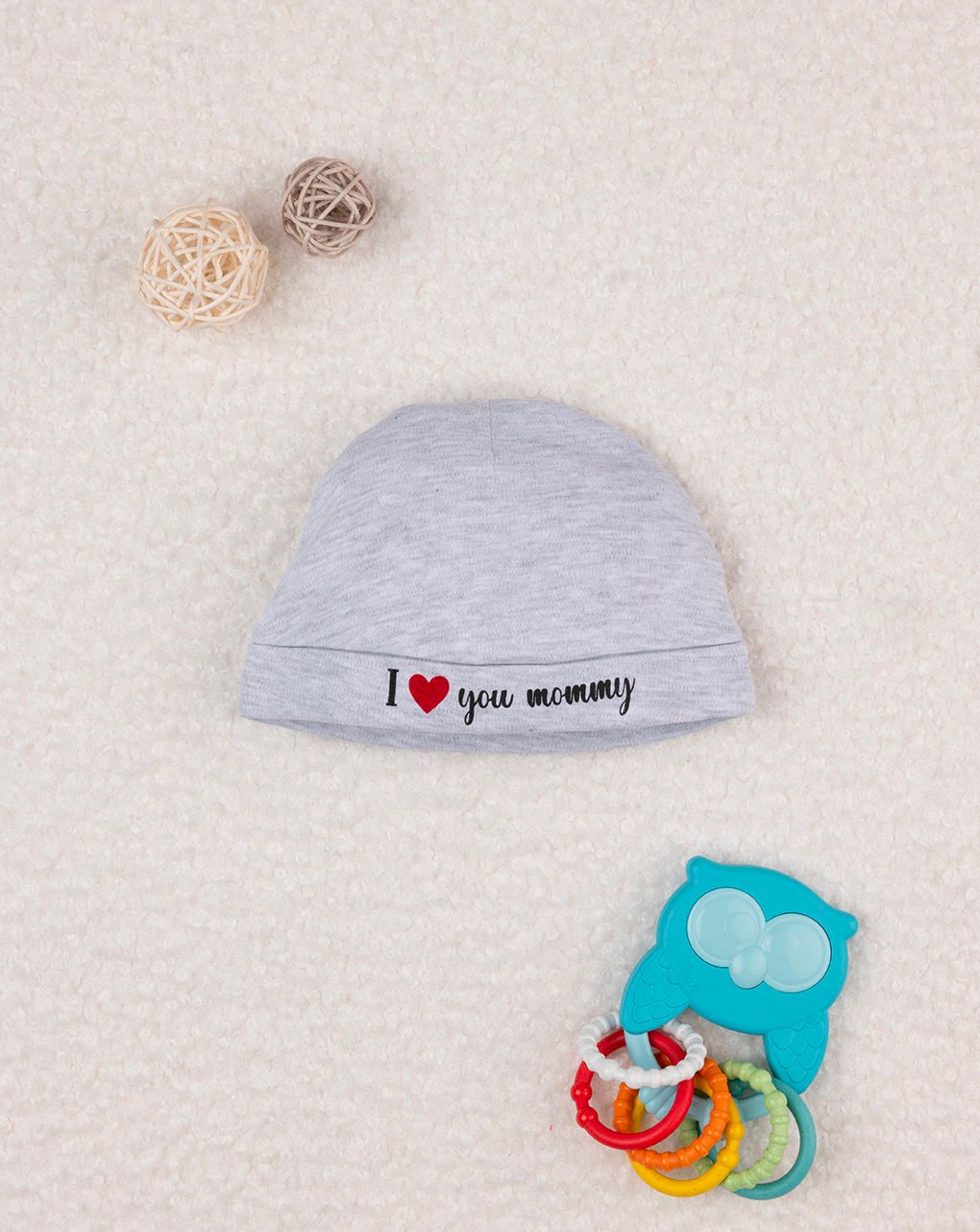 βρεφικό σκουφάκι γκρι mommy unisex - Prénatal