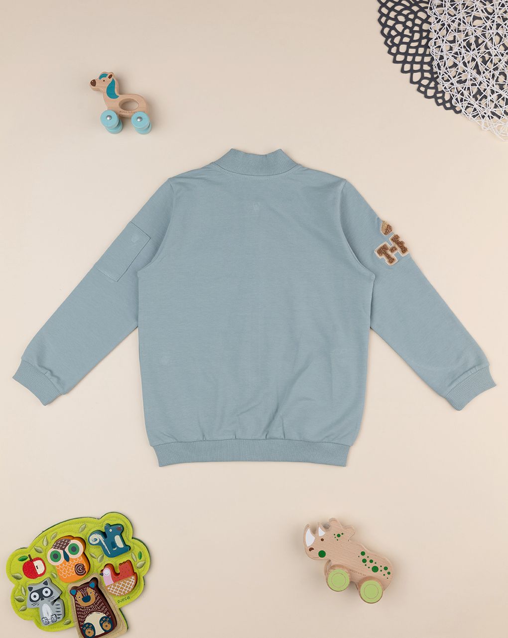 παιδική ζακέτα φούτερ πράσινη t-rex για αγόρι - Prénatal