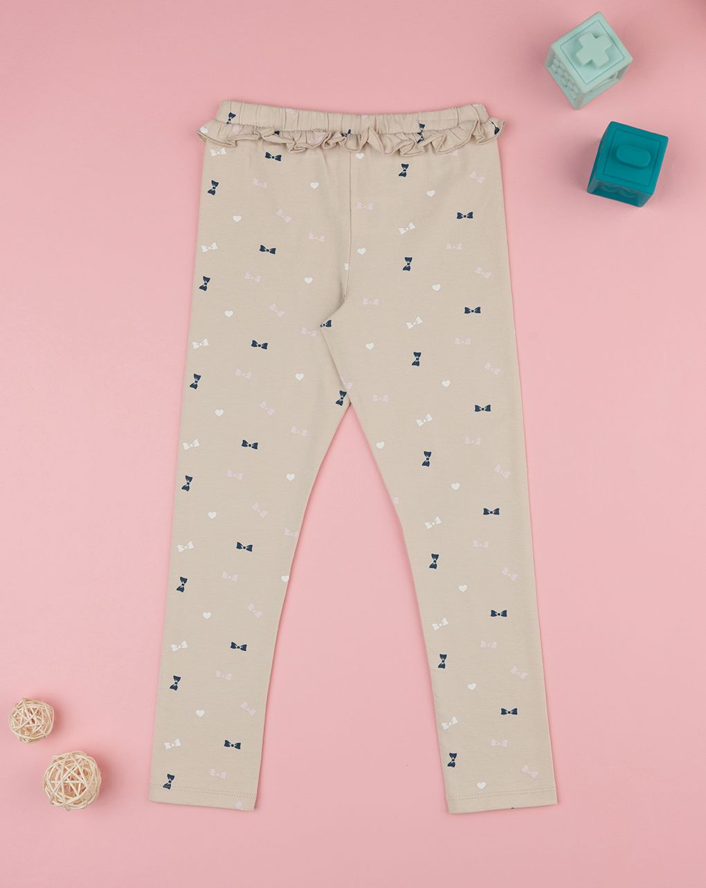 παιδικό κολάν μπεζ με φιογκάκια για κορίτσι - Prénatal