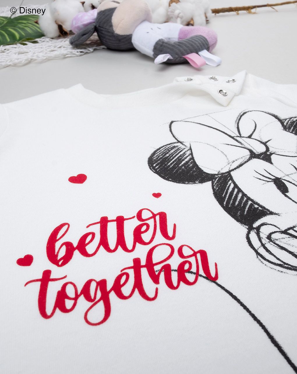 πιτζάμα λευκή/γκρι minnie για κορίτσι - Prénatal