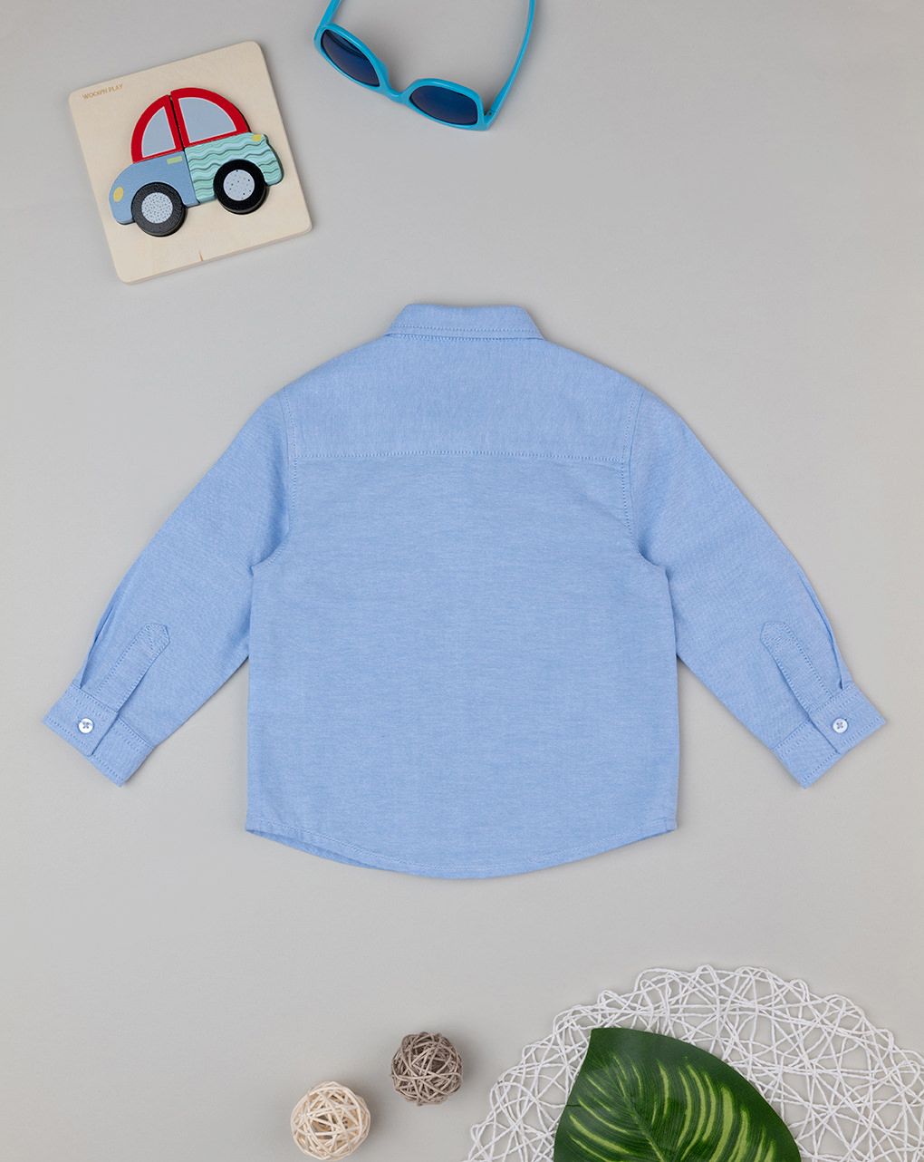 βρεφικό πουκάμισο oxford γαλάζιο για αγόρι - Prénatal