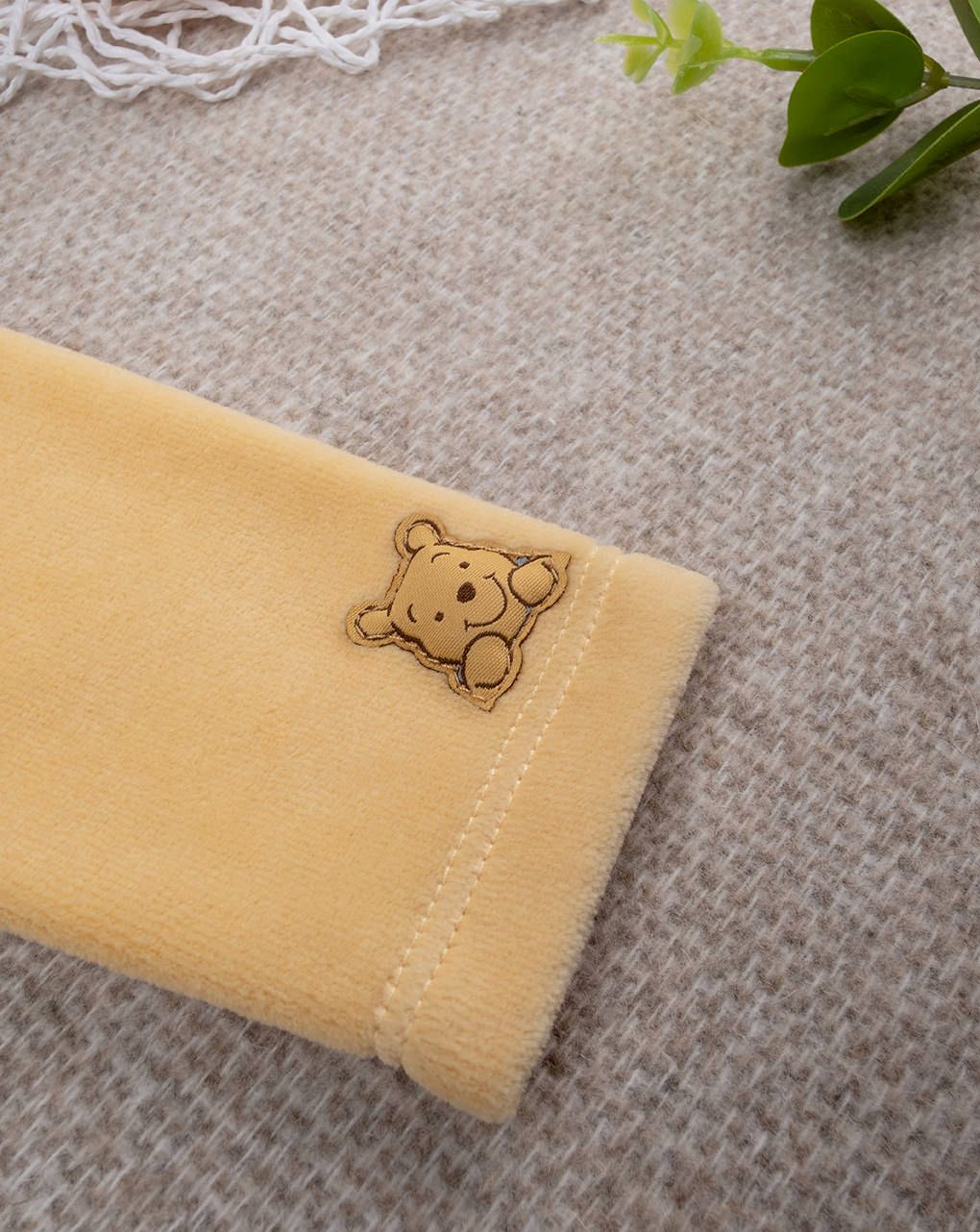 βρεφικό φορμάκι σενίλ κίτρινο winnie για αγόρι - Prénatal