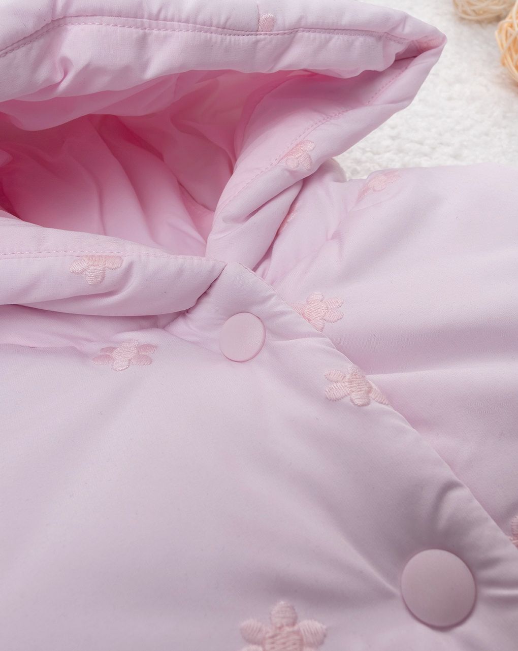 βρεφικό μπουφάν ροζ φλοράλ για κορίτσι - Prénatal