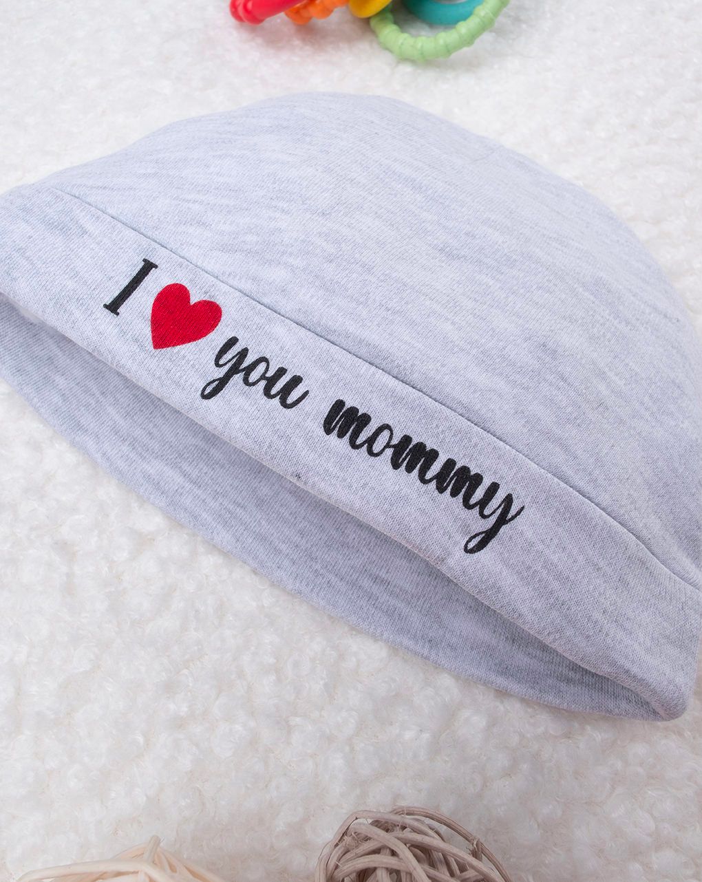 βρεφικό σκουφάκι γκρι mommy unisex - Prénatal