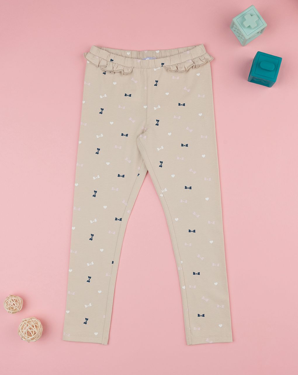 παιδικό κολάν μπεζ με φιογκάκια για κορίτσι - Prénatal