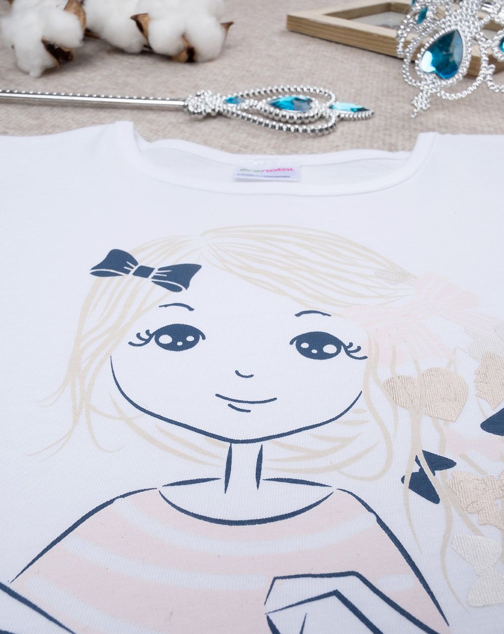 παιδική μπλούζα λευκή με φιογκάκια για κορίτσι - Prénatal