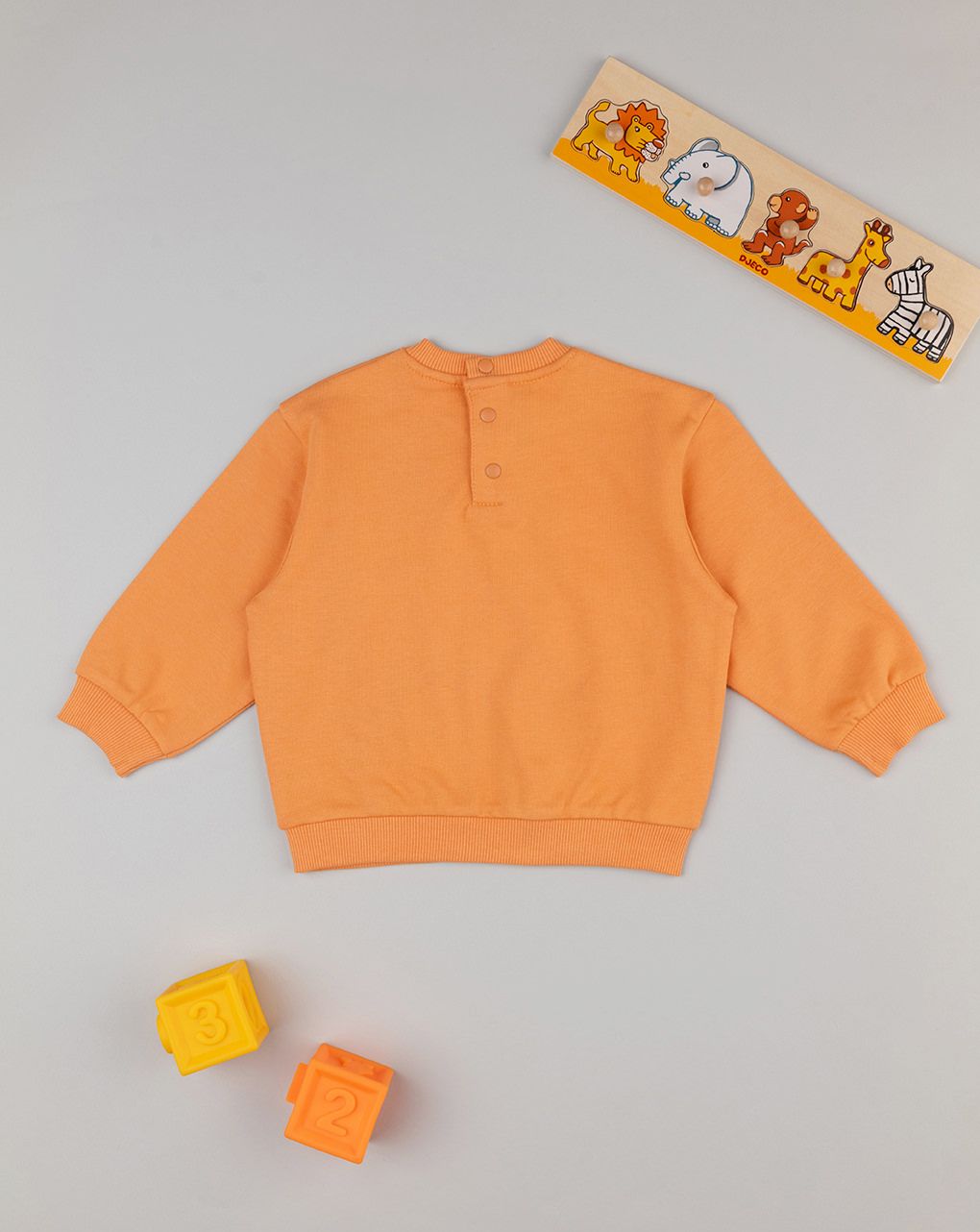 βρεφική μπλούζα φούτερ πορτοκαλί have fun για αγόρι - Prénatal
