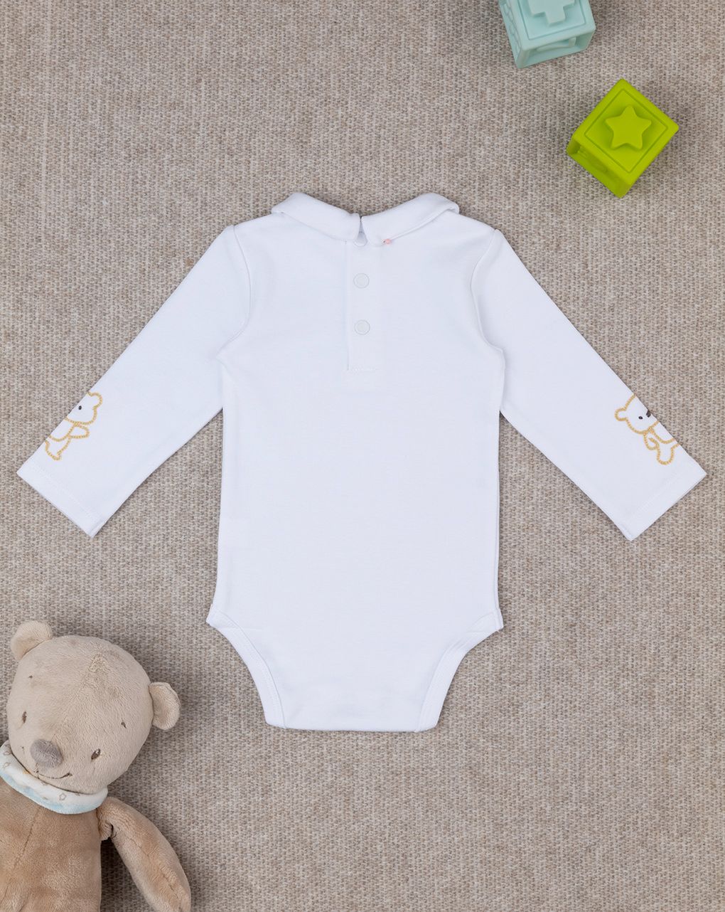 βρεφικό κορμάκι λευκό με αρκουδάκια για αγόρι - Prénatal