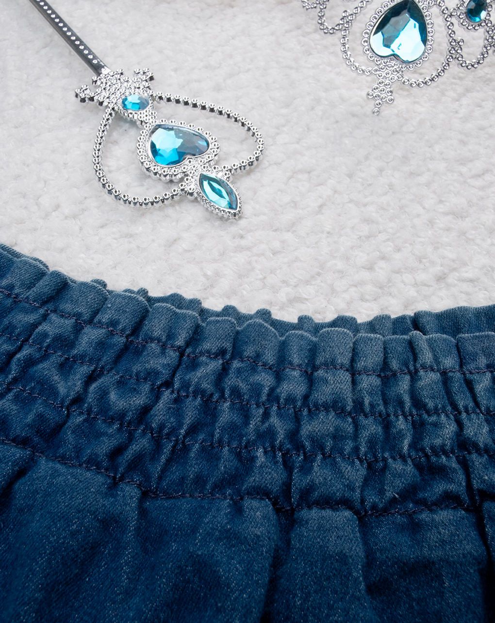 παιδική τζιν φούστα μπλε με κεντήματα για κορίτσι - Prénatal