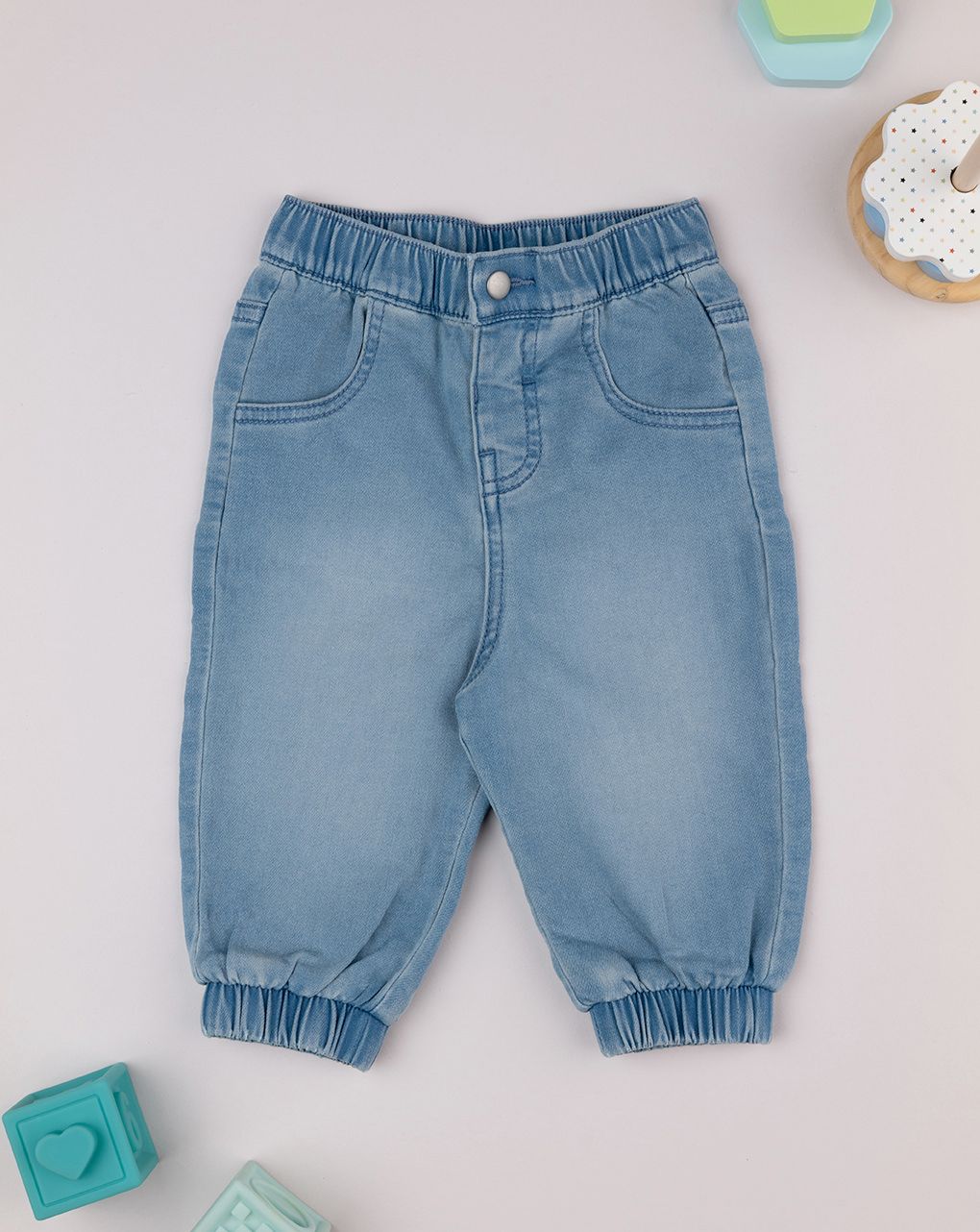 βρεφικό τζιν παντελόνι μπλε ανοιχτό για αγόρι