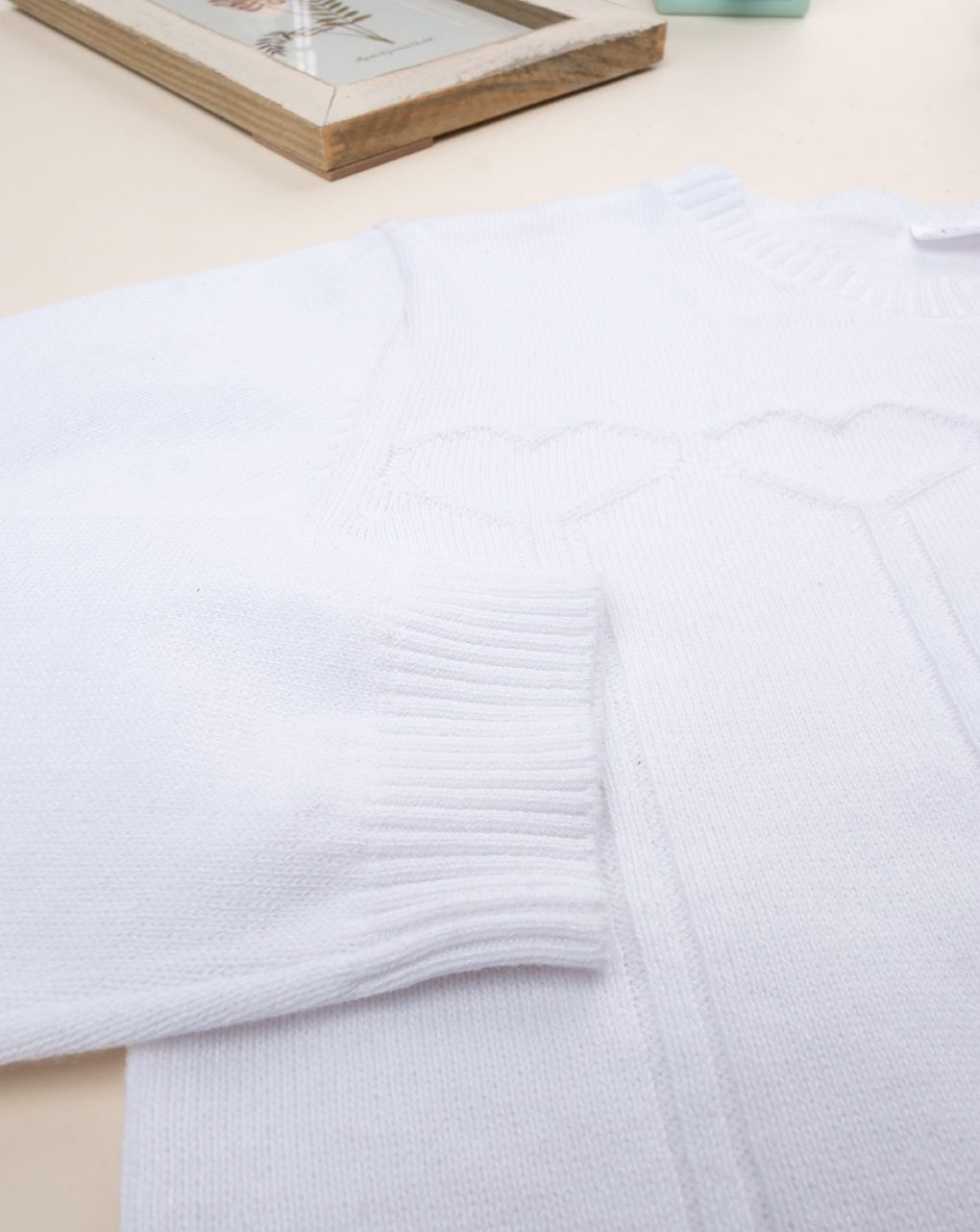 παιδική ζακέτα πλεκτή λευκή για κορίτσι - Prénatal