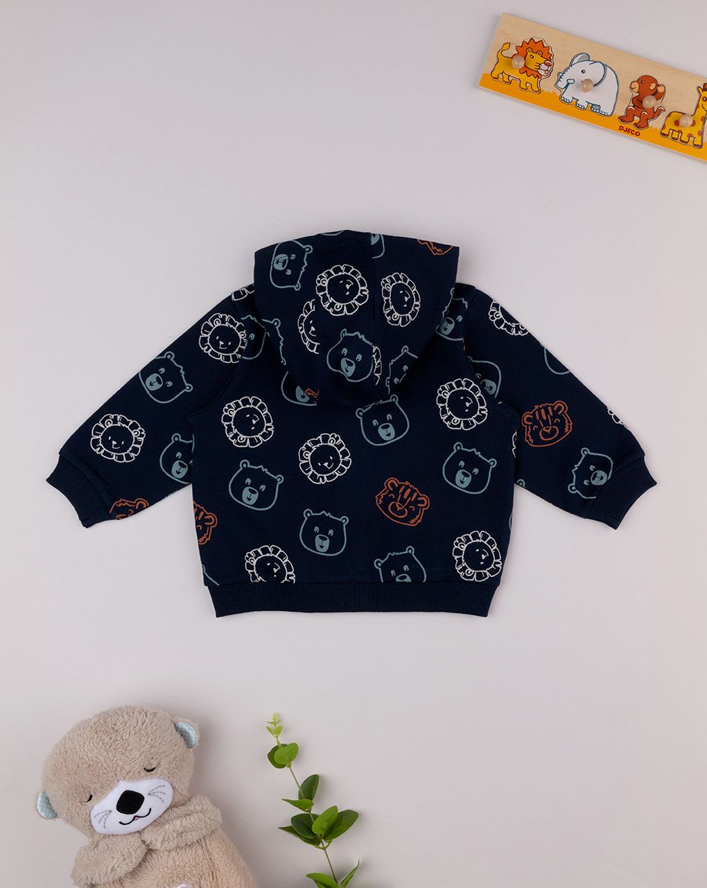 βρεφική ζακέτα φούτερ μπλε με ζωάκια για αγόρι - Prénatal