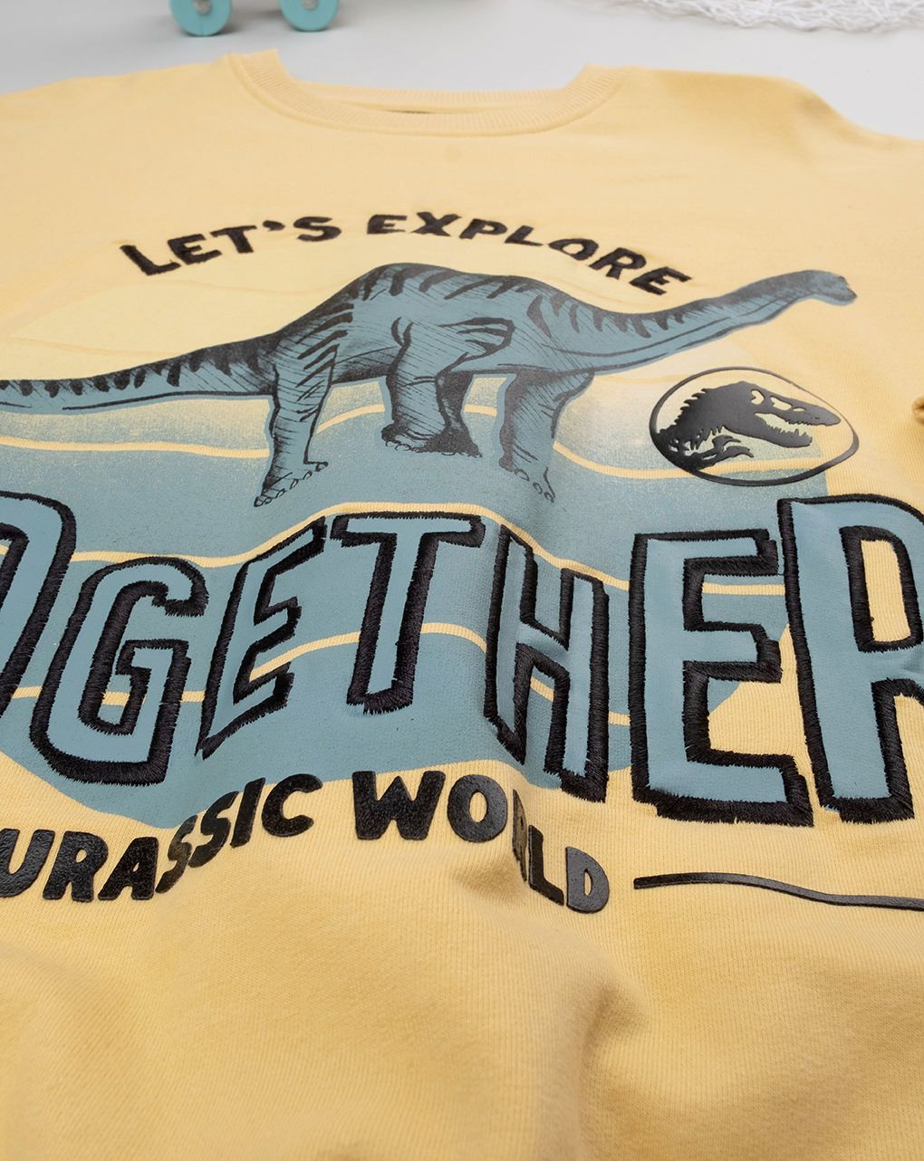 παιδική μπλούζα φούτερ κίτρινη let's explore για αγόρι - Prénatal