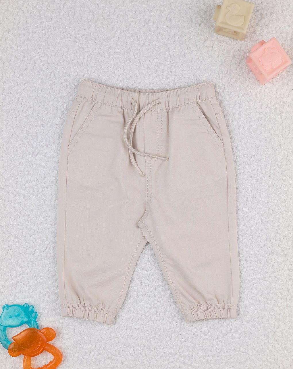 βρεφικό παντελόνι twill μπεζ για αγόρι
