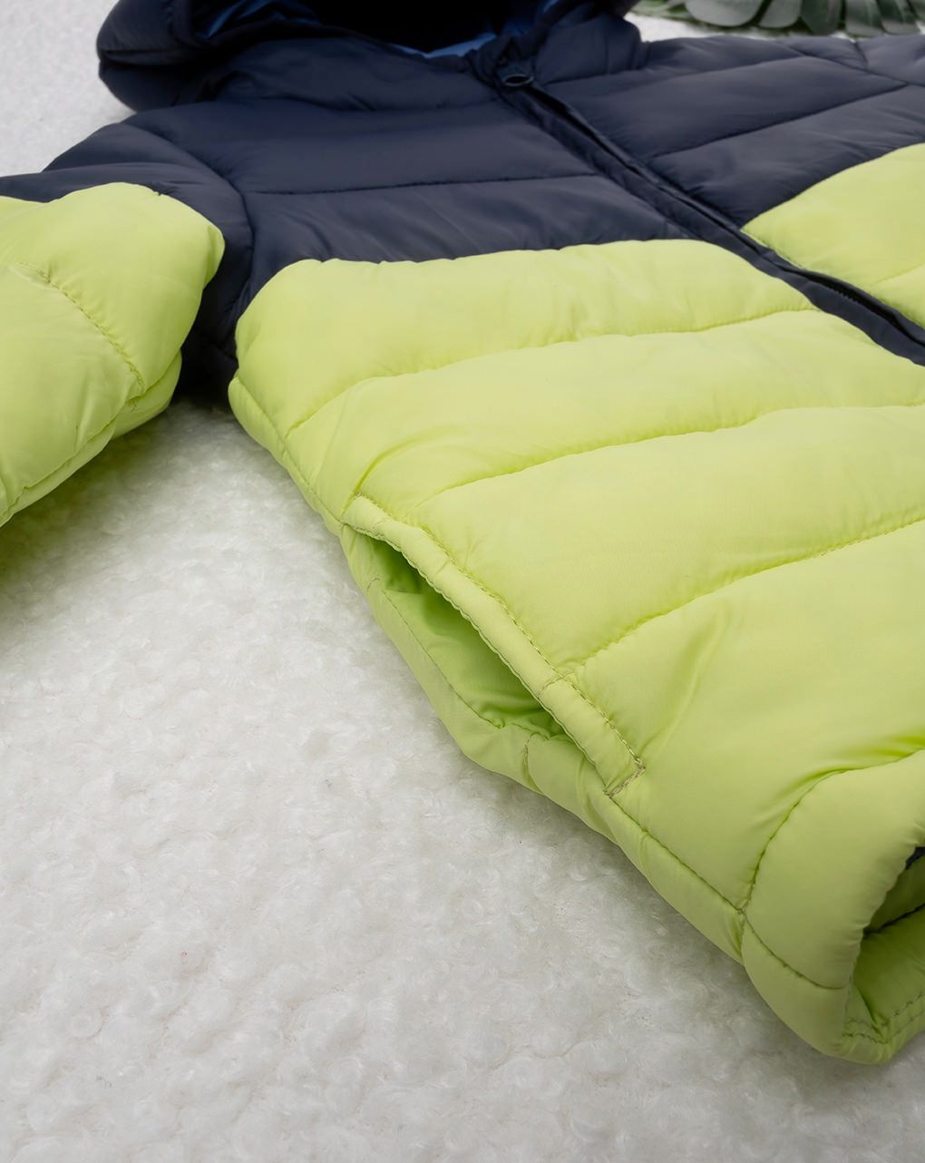 βρεφικό μπουφάν puffer μπλε/λαχανί για αγόρι - Prénatal