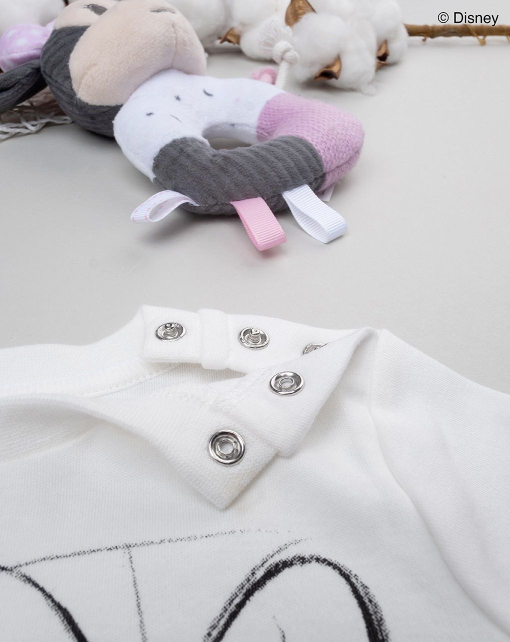 πιτζάμα λευκή/γκρι minnie για κορίτσι - Prénatal