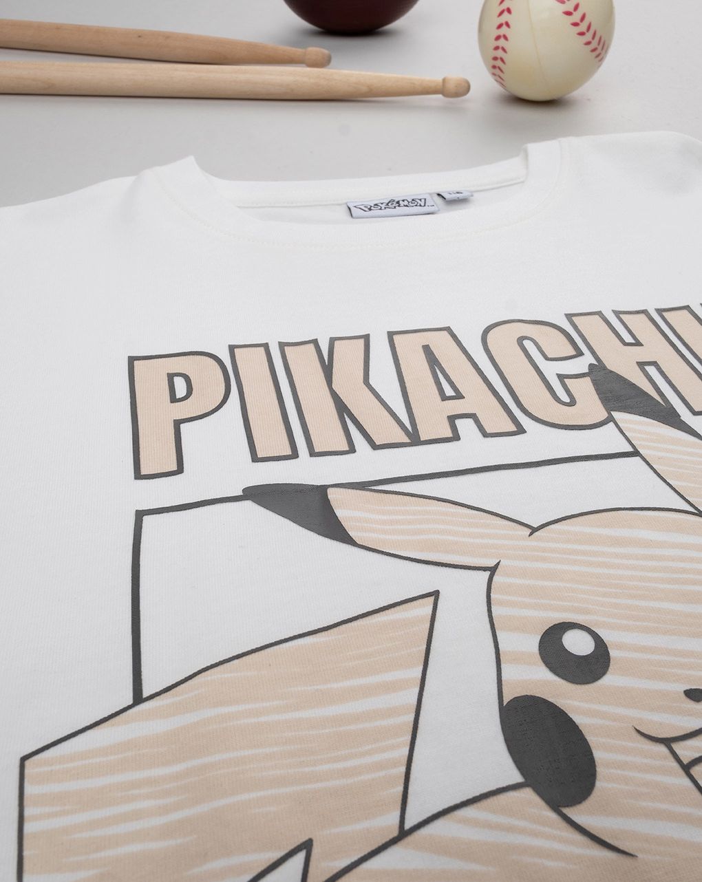 παιδική μπλούζα λευκή/μπεζ pikachu για αγόρι - Prénatal