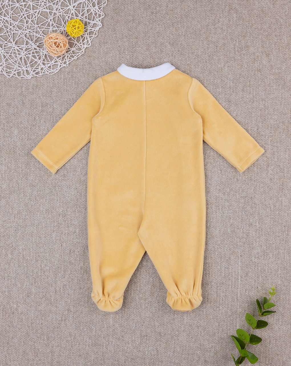 βρεφικό φορμάκι σενίλ κίτρινο winnie για αγόρι - Prénatal