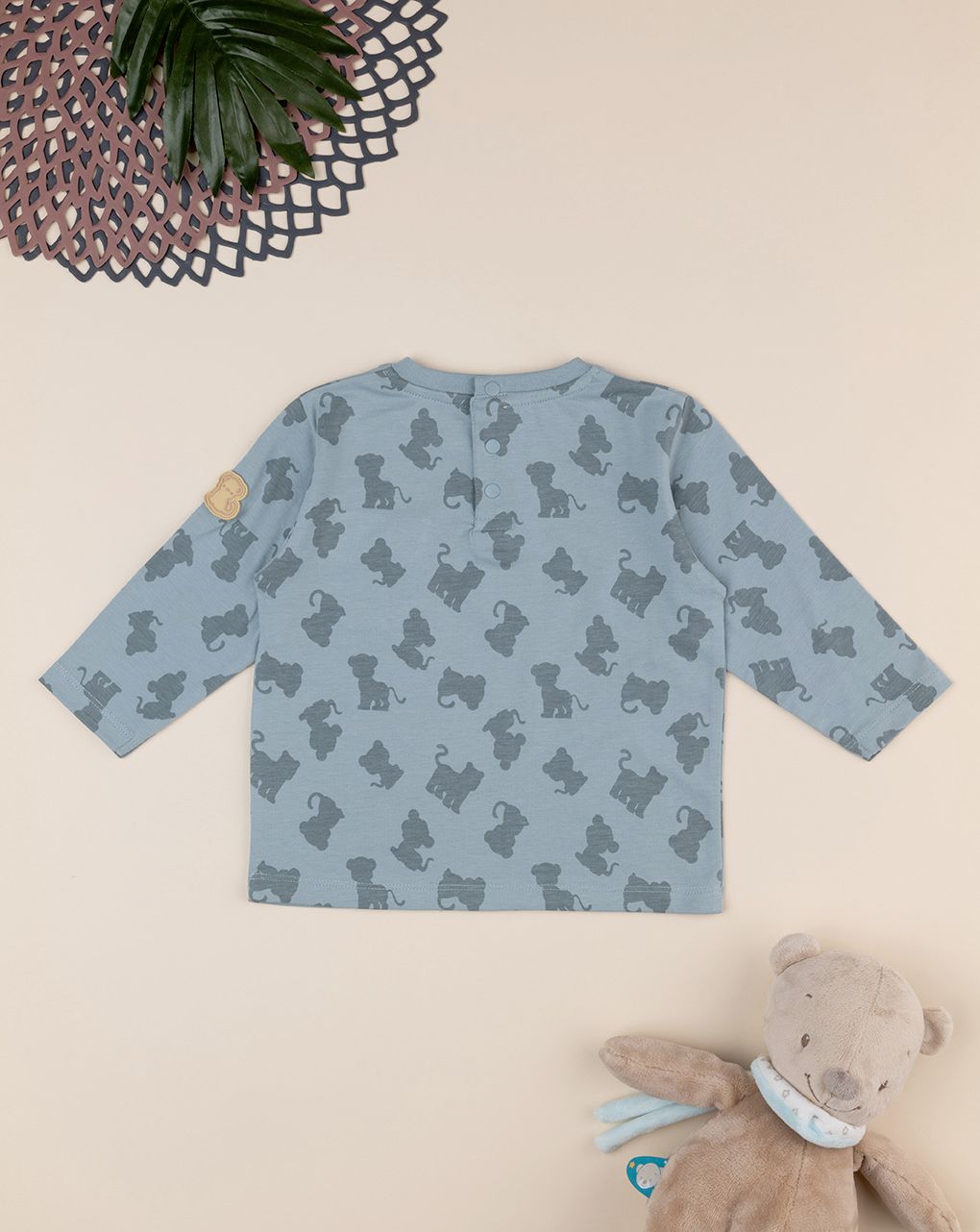 βρεφική μπλούζα πράσινη με λιονταράκια για αγόρι - Prénatal