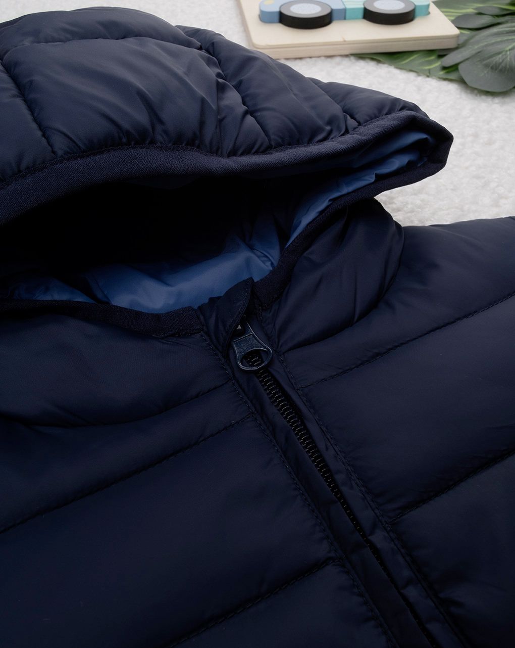 βρεφικό μπουφάν puffer μπλε/λαχανί για αγόρι - Prénatal