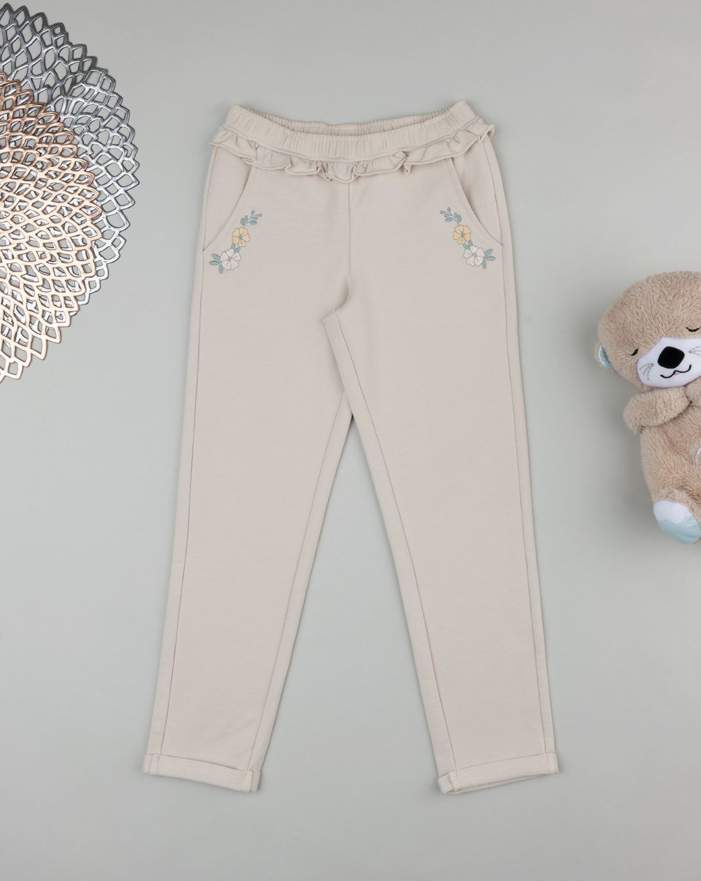παιδικό παντελόνι φούτερ με κεντήματα για κορίτσι - Prénatal