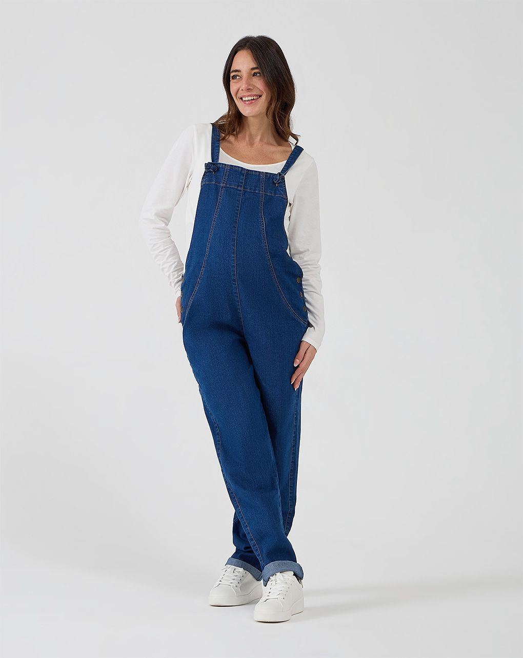 γυναικεία τζιν σαλοπέτα εγκυμοσύνης/θηλασμού μπλε - Prénatal